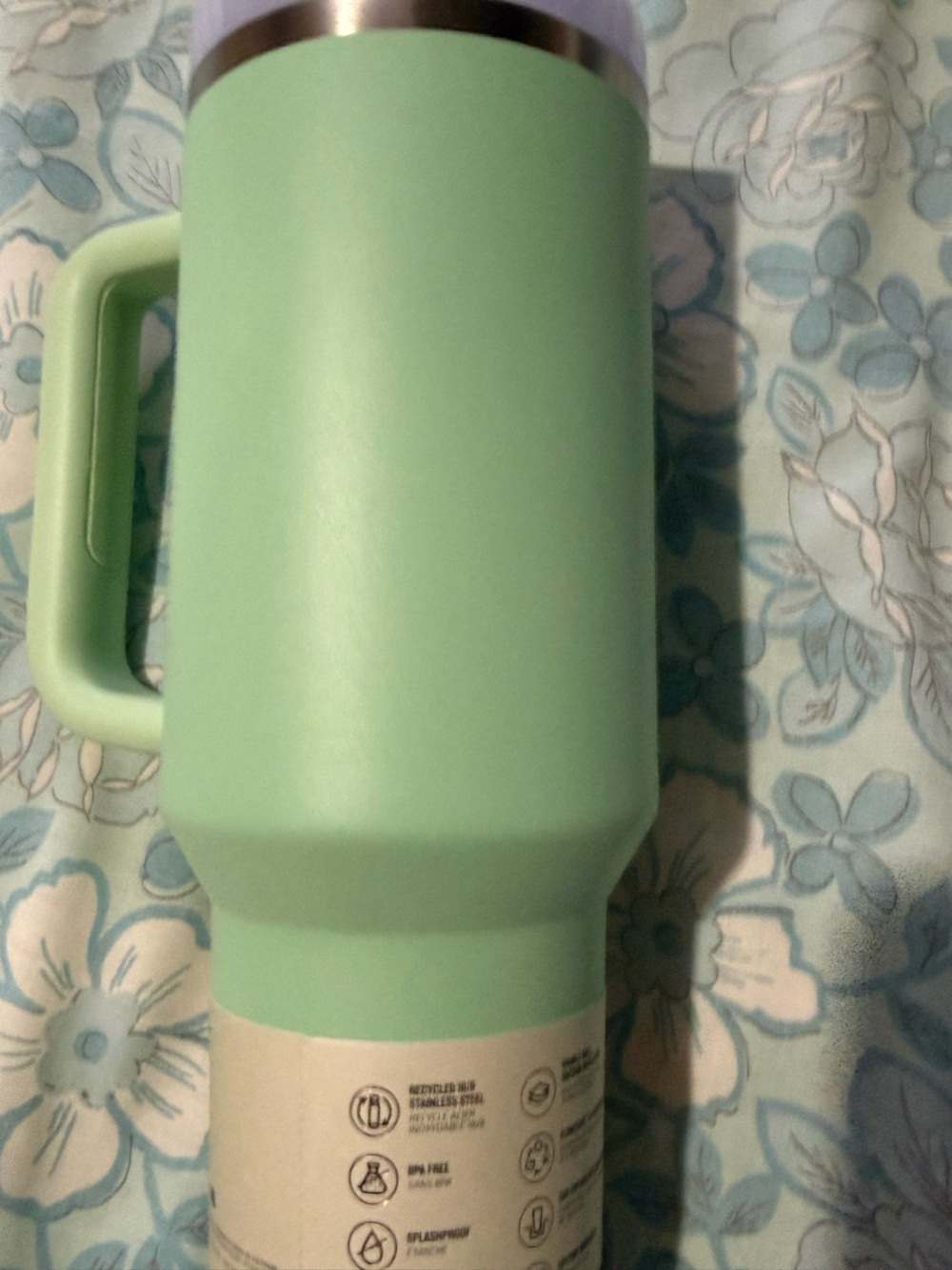 Stanley Mint Green Tumbler with Lavender Lid - Picture 4 of 9